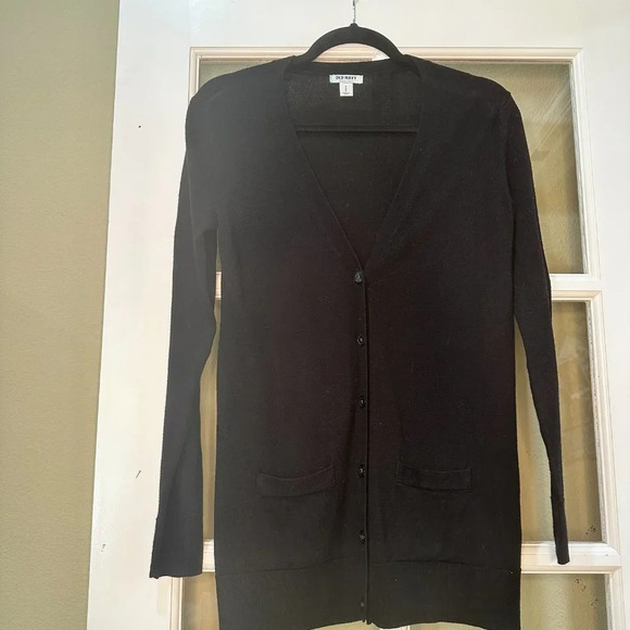 Classic Black OLD NAVY Long Line Tunic Cardigan Sweater - small - Picture 3 of 7